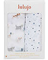 Lulujo Baby Set di 2 Copertine Swaddle 100 x 100 cm - Puppy Dog/Stars - 100% mussola di cotone Swaddle di Mussola