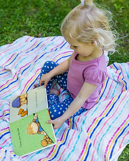 Lulujo Baby Set di 3 Copertine 120 x 120 cm, Garden Friends - Mussola di bambù Swaddle di Mussola