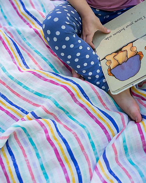 Lulujo Baby Set di 3 Copertine 120 x 120 cm, Garden Friends - Mussola di bambù Swaddle di Mussola