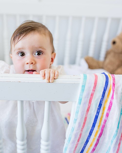 Lulujo Baby Set di 3 Copertine 120 x 120 cm, Garden Friends - Mussola di bambù Swaddle di Mussola