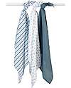 Lulujo Baby Set di 3 Copertine Swaddle 69 x 69 cm - Mirtilli - 100% mussola di cotone Swaddle di Mussola