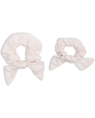 Lulujo Baby Set Elastici per Capelli con Fiocco Mommy + Me - Rosa - Jersey di bamboo Fermacappelli
