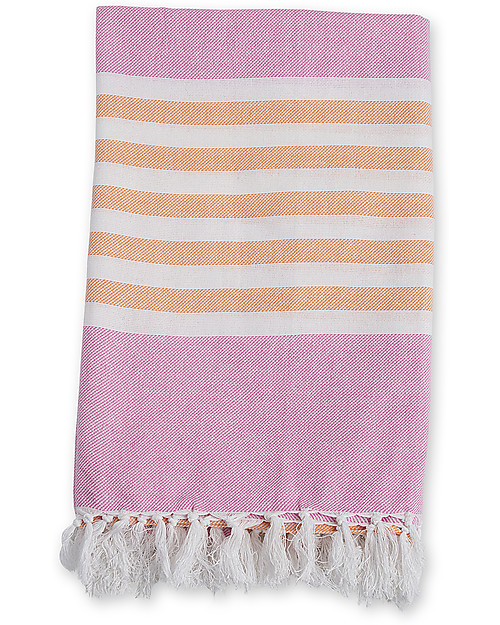 Lulujo Baby Turkish Towel, Asciugamano 100 x 150 cm, Rosa-Albicocca - 100% cotone Accappatoi e Asciugamani