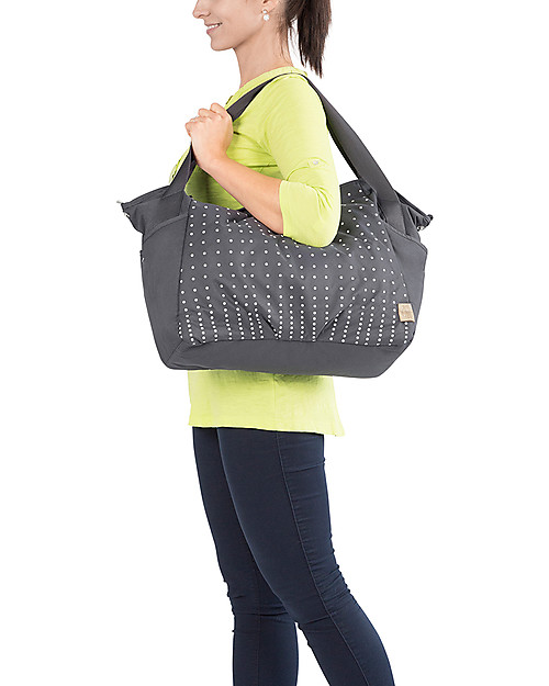 Lässig Borsa Cambio Gemellare, Pois+Ebano - Super-accessoriata, 100% riciclata Borse Cambio