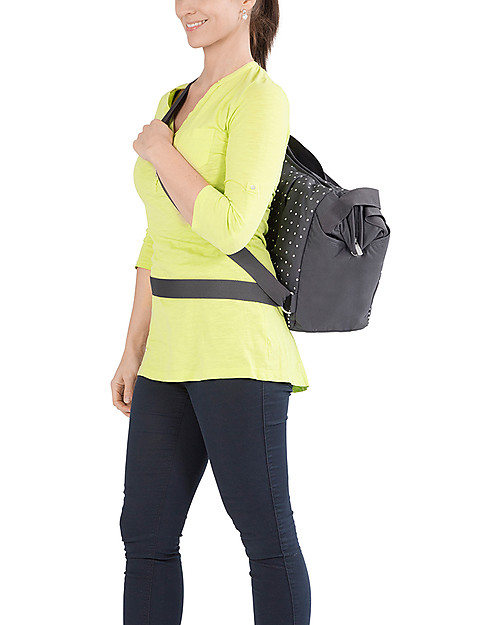 Lässig Borsa Cambio Gemellare, Pois+Ebano - Super-accessoriata, 100% riciclata Borse Cambio