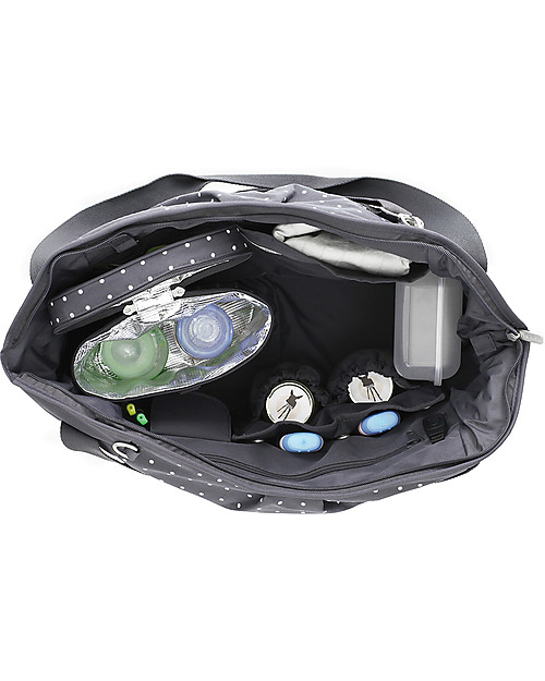 Lässig Borsa Cambio Gemellare, Pois+Ebano - Super-accessoriata, 100% riciclata Borse Cambio