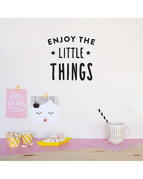 Made of Sundays Adesivi da Parete "Enjoy the little things" - Sicuri e Senza PVC Decorazioni da Parete