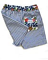 Maghi e Maci Firenze Costume a Pantaloncino, Righe/Fiori - 100% Cotone, Fatto a Mano Boxer Mare