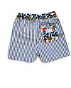 Maghi e Maci Firenze Costume a Pantaloncino, Righe/Fiori - 100% Cotone, Fatto a Mano Boxer Mare