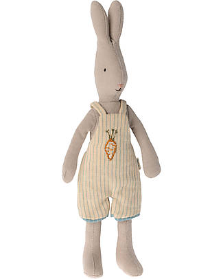 Maileg Coniglietto - Salopette - Gialla a righe - Altezza 27 cm Peluche