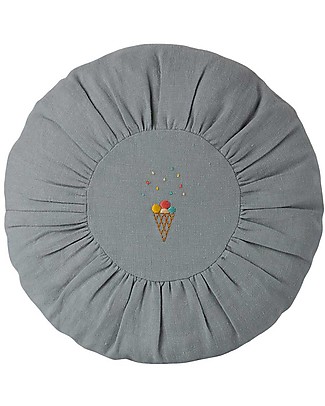 Maileg Cuscino Ricamato - Blu - Diametro 25 cm Altezza 26 cm Cuscini Arredo_