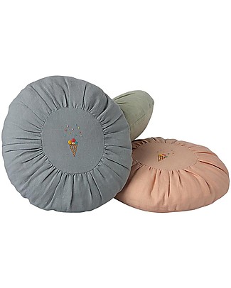 Maileg Cuscino Ricamato - Blu - Diametro 25 cm Altezza 26 cm Cuscini Arredo_