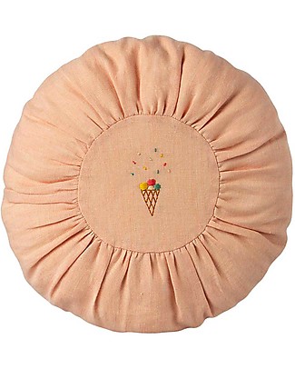 Maileg Cuscino Ricamato - Rosa - Diametro 25 cm Altezza 26 cm Cuscini Arredo_