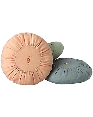 Maileg Cuscino Ricamato - Rosa - Diametro 25 cm Altezza 26 cm Cuscini Arredo_
