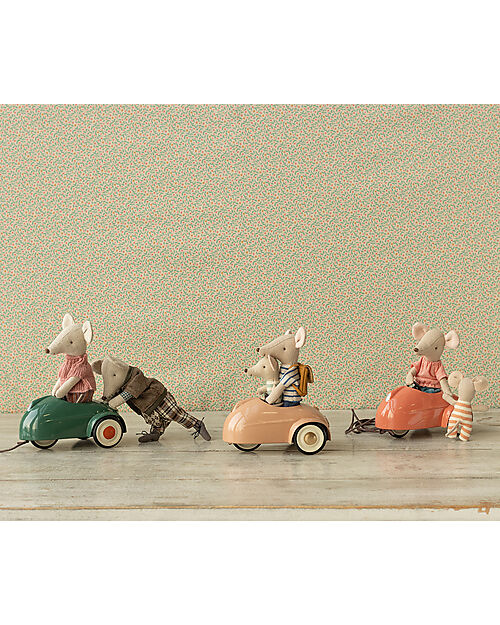 Maileg Macchina per Topi - Corallo - 7 cm - Cordicella Inclusa Pupazzi