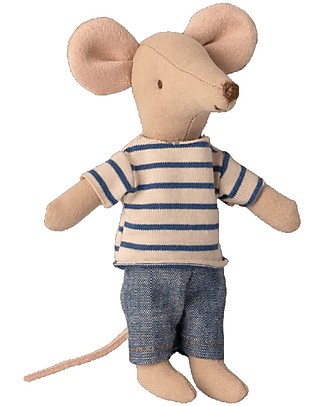 Maileg Mini Topino Fratello Maggiore in Scatola di Fiammiferi - 13 cm Peluche