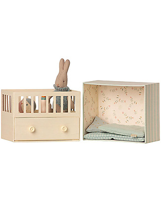 Maileg Set Baby Room e Mini Coniglietto - Azzurri - Stanza 15 cm Giochi per Inventare Storie