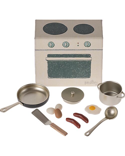 Maileg Set Cucina - 8 cm - per Casa dei Topini Maileg - Utensili Uova e Salsicce 
 Pupazzi