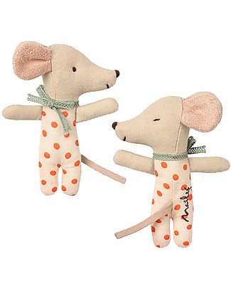 Maileg Topina Sveglia/Addormentata, in Scatola di Fiammiferi - 8 cm Peluche