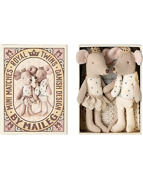 Maileg Topini Gemelli Reali - Sorellina e Fratellino in Scatola - Altezza 11 cm Pupazzi