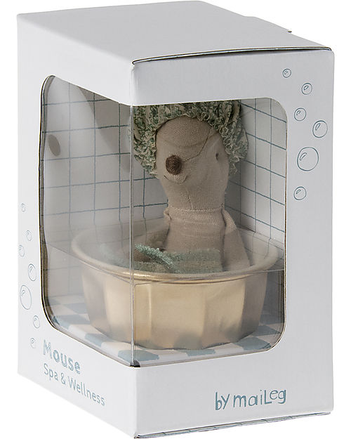 Maileg Topo del Benessere - Sorella Maggiore - con Vasca da Bagno - Altezza 12 cm Pupazzi