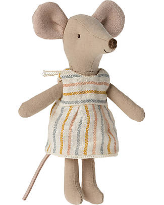Maileg Topo Sorella Maggiore in Scatola di Fiammiferi - 13cm - Design Vintage e Nostalgico! Peluche