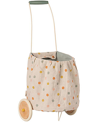 Maileg Trolley a Pois - Blu - Altezza 56 cm Contenitori Porta Giochi_
