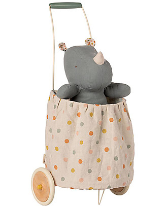 Maileg Trolley a Pois - Blu - Altezza 56 cm Contenitori Porta Giochi_