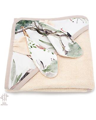 Makaszka Asciugamano con Cappuccio 85x85 cm - Savana - 100% Bambù Oeko-tex Accappatoi e Asciugamani