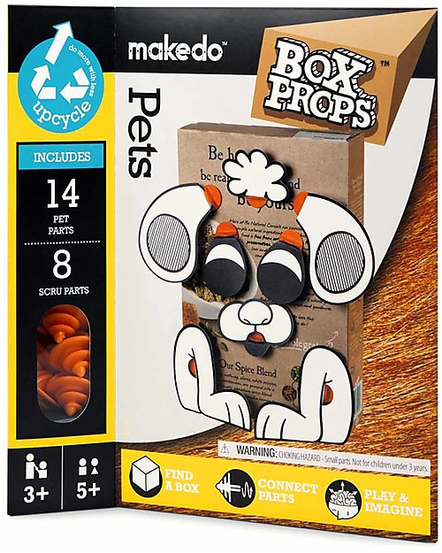 MakeDo Box Props Animali Domestici -  Crea il tuo Animale Domestico Preferito  con materiali di recupero Kit Fai Da Te