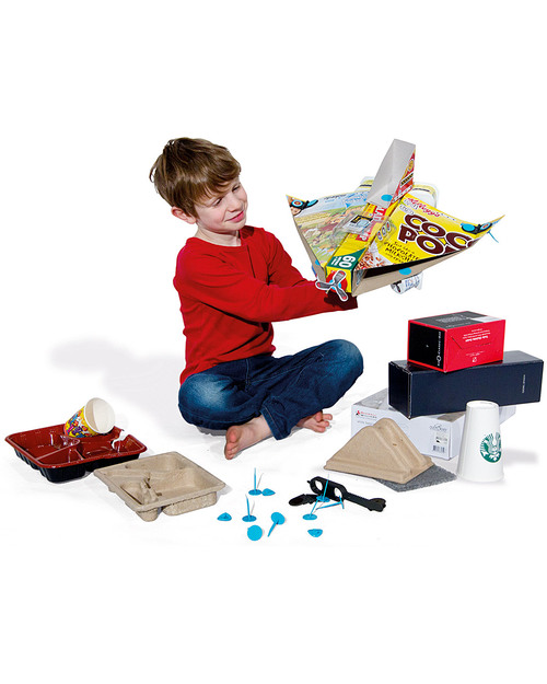 MakeDo Set di Costruzione Aereo - Plane (Strumenti riutilizzabili ad alto potenziale creativo!) Kit Fai Da Te
