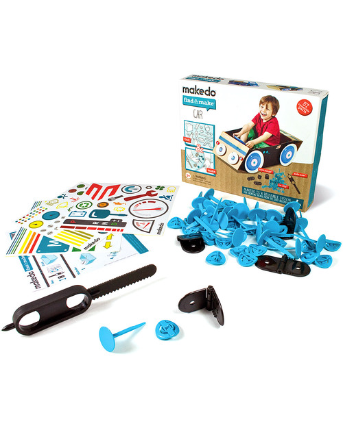 MakeDo Set di Costruzione Automobile - Car (Strumenti riutilizzabili ad alto potenziale creativo!) Kit Fai Da Te