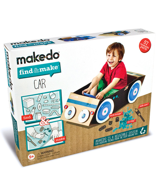 MakeDo Set di Costruzione Automobile - Car (Strumenti riutilizzabili ad alto potenziale creativo!) Kit Fai Da Te