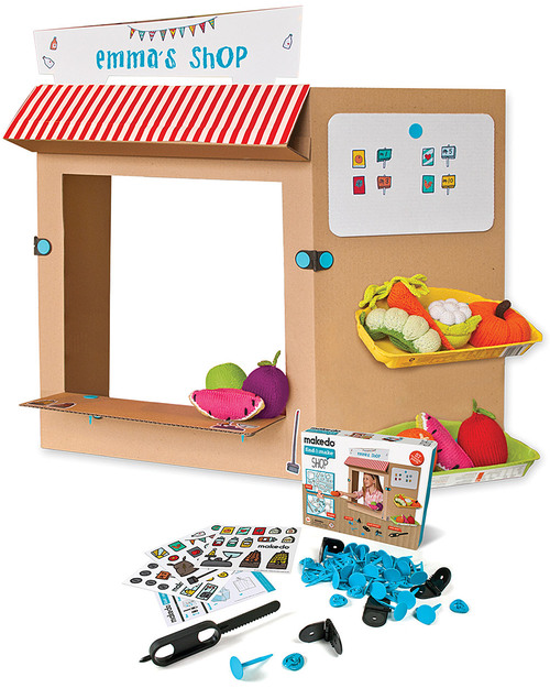 MakeDo Set di Costruzione Negozio - Shop (Strumenti riutilizzabili ad alto potenziale creativo!) Kit Fai Da Te