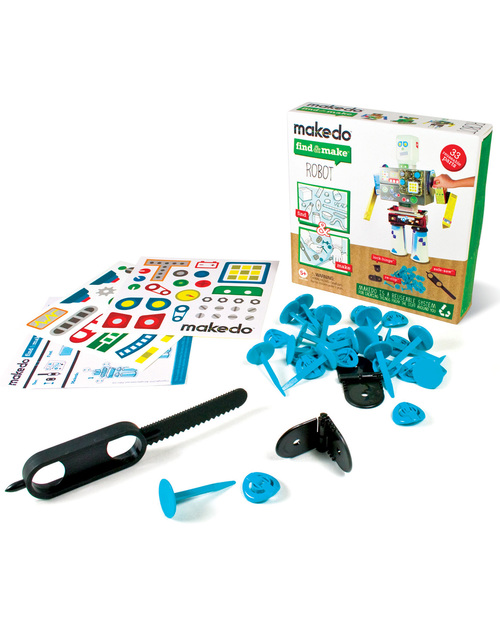 MakeDo Set di Costruzione -Robot (Strumenti riutilizzabili ad alto potenziale creativo!) Kit Fai Da Te