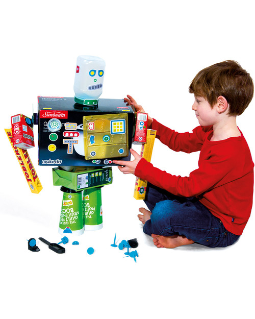 MakeDo Set di Costruzione -Robot (Strumenti riutilizzabili ad alto potenziale creativo!) Kit Fai Da Te