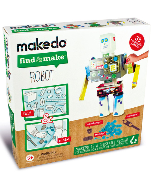 MakeDo Set di Costruzione -Robot (Strumenti riutilizzabili ad alto potenziale creativo!) Kit Fai Da Te