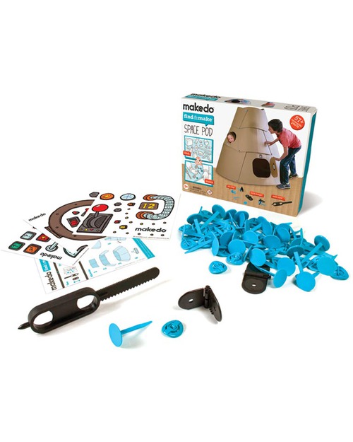 MakeDo Set di Costruzione Space Pod (Strumenti riutilizzabili ad alto potenziale creativo!) Kit Fai Da Te