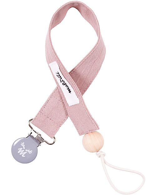 Malomi Kids Clip Portaciuccio - Dusty Pink - 100% Cotone - 30cm Ciucci