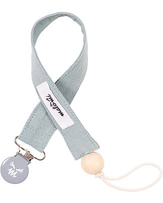 Malomi Kids Clip Portaciuccio - Old Green - 100% Cotone - 30cm Ciucci