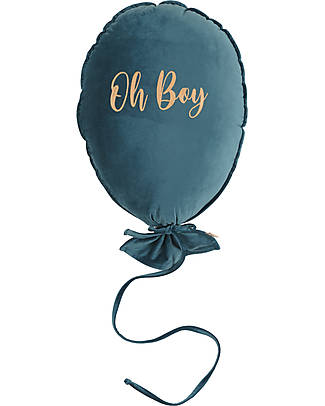 Malomi Kids Palloncino Cuscino Decorazione - Velluto - Oh Boy - Crystal Teal Decorazioni da Parete