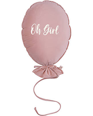Malomi Kids Palloncino Cuscino Decorazione - Velluto - Oh Girl - Natural Rose Decorazioni da Parete