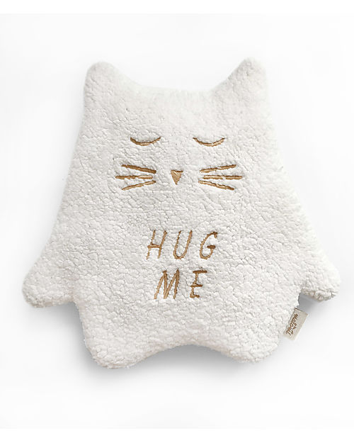Malomi Kids Peluche Termico Gattino - Hug Me - Ecru - con Noccioli di Ciliegia Doudou