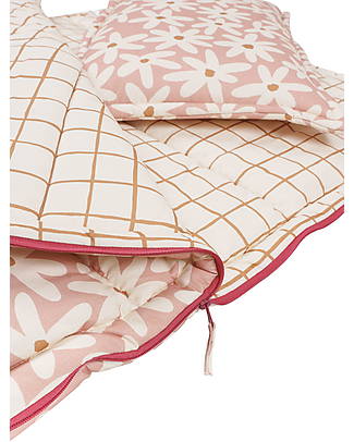 Malomi Kids Sacco a Pelo con Cuscino - Blush Daises - 100% Cotone Oeko-Tex - dai 2 ai 10 Anni Sacchi Nanna