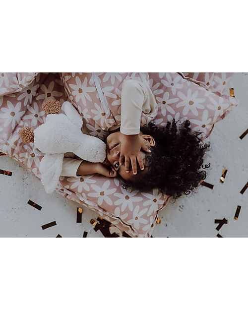 Malomi Kids Sacco a Pelo con Cuscino - Blush Daises - 100% Cotone Oeko-Tex - dai 2 ai 10 Anni Sacchi Nanna