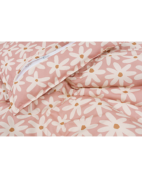 Malomi Kids Set Letto Cuscino e Trapunta L - Blush Daises - 100% Cotone - 135x110cm Set Copripiumino