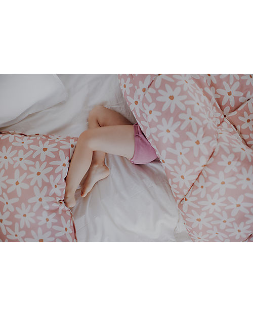 Malomi Kids Set Letto Cuscino e Trapunta XL - Blush Daises - 100% Cotone - 120x160cm Set Copripiumino