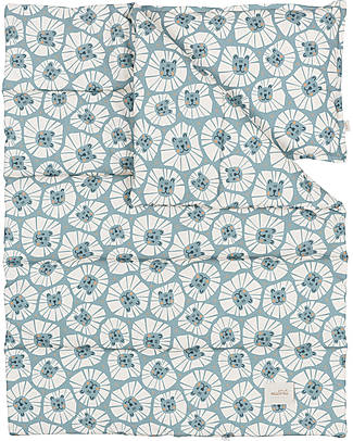 Malomi Kids Set Letto Cuscino e Trapunta XL - Denim Lions - 100% Cotone - 120x160cm Set Copripiumino