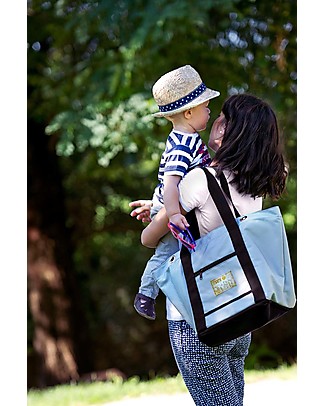 Mami Borsa Cambio Mami, Grigio Chiaro/Nero - Include materassino! Fatta in Italia! Borse Cambio e Accessori