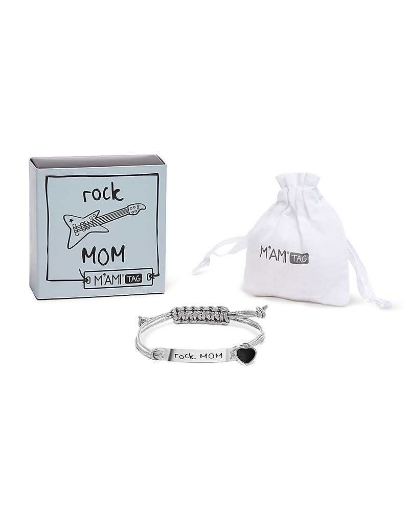 MAMIJUX Bracciale Mamma Con Cuore Smaltato Rosa - Gioiello Regolabile In Acciaio, Idea Regalo In Scatolina
